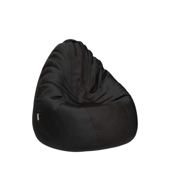 Amazon Brand Solimo Premium Faux Leather Bean Bag, Filled with Beans | Capacity: Upto 6 Ft Height, 120 KG Weight | 3XL | Black and Brown