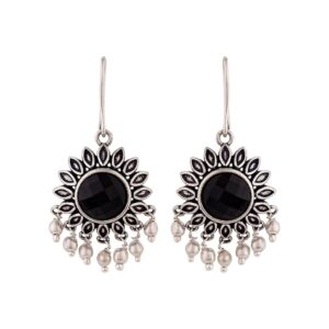 Voylla Work Essentials Round Cut Gem Earrings