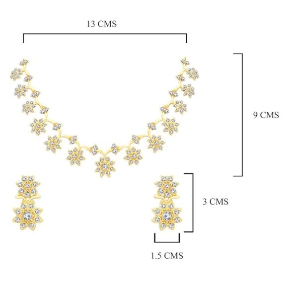 YouBella Jewellery Set for Women American Diamond Combo of Choker Necklace Set with Earrings, Bracelet and Ring for Girls and Women - Image 3