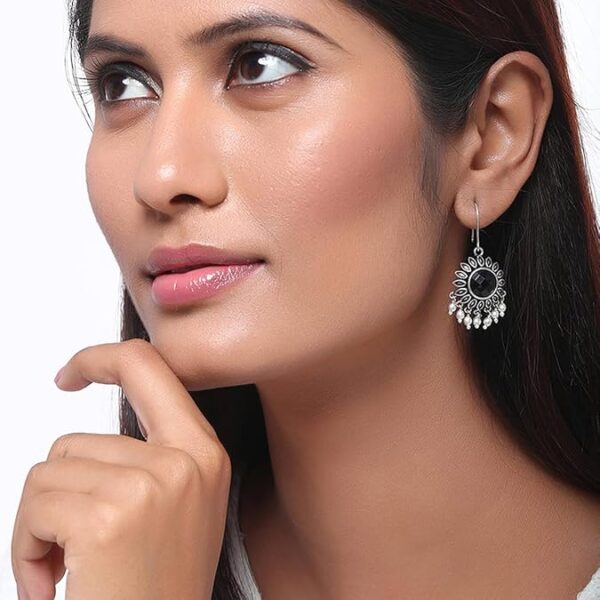 Voylla Work Essentials Round Cut Gem Earrings - Image 3