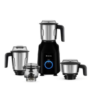Atomberg Yulia Mixer Grinder | Coarse Mode for Silbatta like texture| Intelligent Powerful 750W Motor | Advanced Safety Features | 4 Multifunctional Jars including Chopper Jar (Gloss Black)