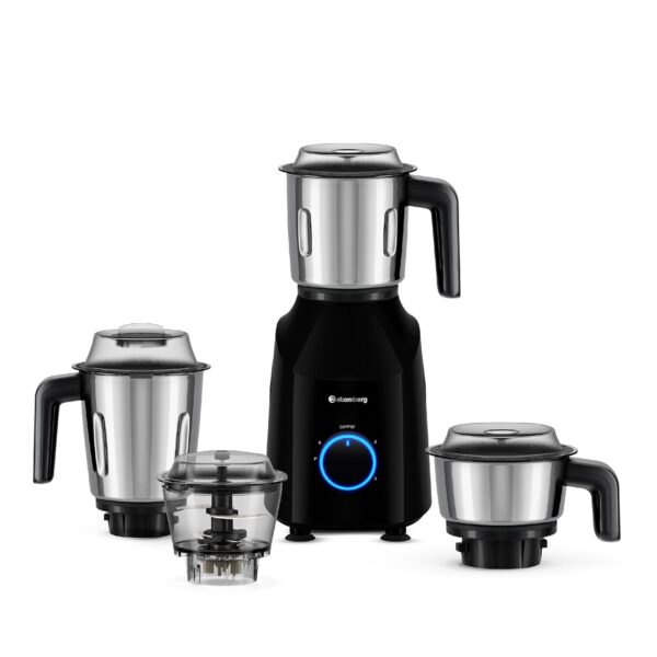 Atomberg Yulia Mixer Grinder | Coarse Mode for Silbatta like texture| Intelligent Powerful 750W Motor | Advanced Safety Features | 4 Multifunctional Jars including Chopper Jar (Gloss Black)